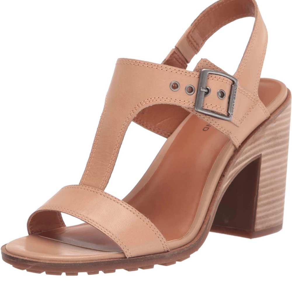 Lucky Brand Leather Tan Vidnay Sandals 7.5